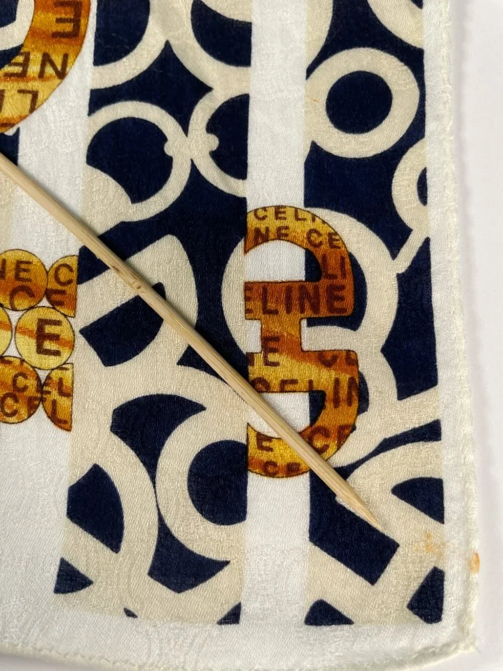 Vintage Celine Paris Monogram Cotton Jacquard Scarf 56 x 56 cm Graphic Logo